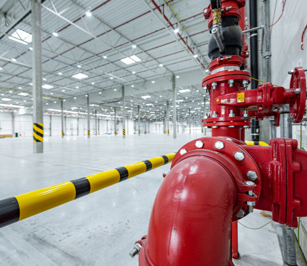 fire suppression system in big logistic center