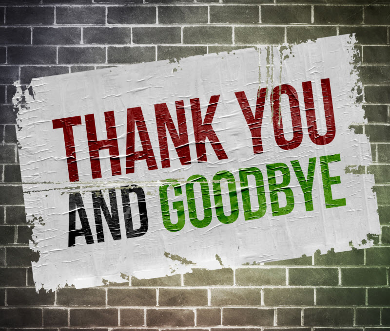 Thank you and Goodbye note